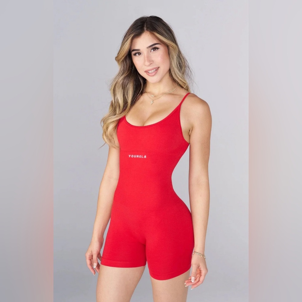 YoungLA For Her Red W346 Core Hourglass Bodysuit